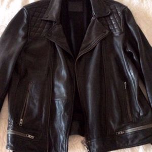 NEW ALLSAINTS - MENS BLACK LEATHER JACK
